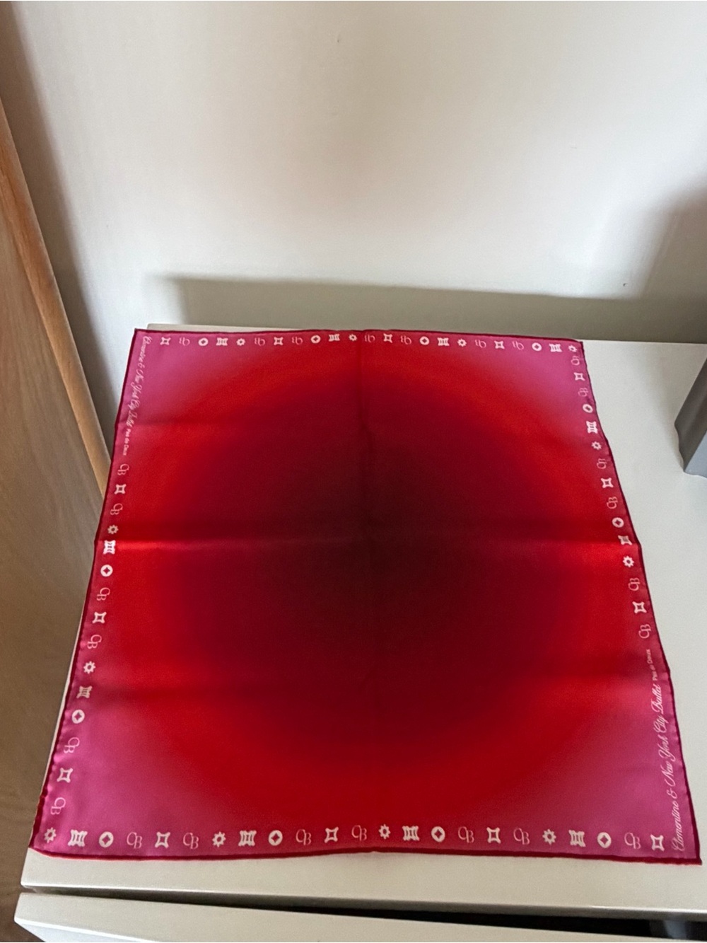 Giftable Ombré Red Gradient Organic Silk Scarf NYC Ballet - Picture 2 of 7